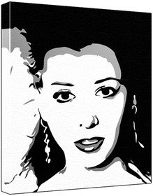 Alyson Hannigan (100% Original Painting. Not A Print ) Acrylic Paint On Deep Framed Canvas (60 x 50 x 1.8 cm) 3-Colour Black/Grey/White-image-3