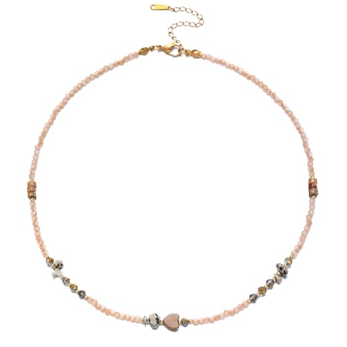 Beaded Necklaces for Women Crystal Beaded Necklace Natural Stone Summer Beach Boho Necklaces for Women Bead Choker Handmade Jewelry