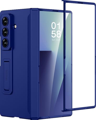 Coque Galaxy Z Fold 7 Miimall fine bleu marine avec protection charnière magnétique