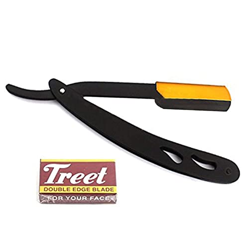 AAPROTOOLS STRAIGHT RAZOR - SHAVING KIT 100 SHARP RAZOR BLADES SINGLE FOR STRAIGHT EDGE RAZOR THAT BREAK IN 2 FROM 50 DOUBLE EDGE BLADES (100 SINGLE EDGE BLADES + STRAIGHT RAZOR) A+ QUALITY