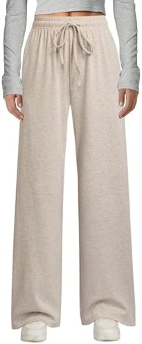Arolina Womens Wide Leg Pants Elastic Waist Trousers Casual Palazzo Pants with Pockets