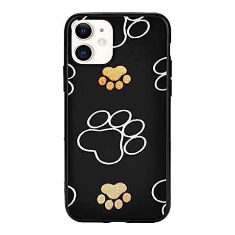 iPhone 11 Heart with Paw of A Dog Or Cat for Animal Lovers Case Silicone TPU Mobile Phone Shell Shockproof Black for iPhone 11 (6.1 inch) Protective Cover for Women Men Cover