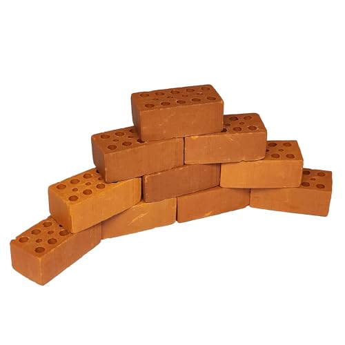 Generisch 10x Mini Ziegel für Garnelen Aquarium & Terrarium | Terrakotta | Miniatur Backstein Ziegelstein auch für Schnecken, Krebse Welse oder zum Moos aufbinden