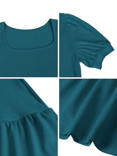 Robe d'été évasée Missufe à col carré pour femme