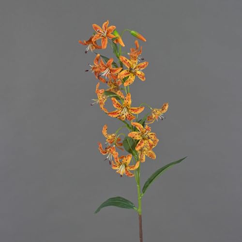 artplants.de Lirio de Tigre Decorativo ARAMAIO, Naranja, 80cm - Lirio Artificial - Flor sintética