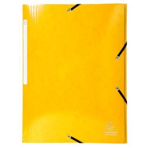 Lotto di 25 cartelline con elastico a 3 alette, colore: giallo