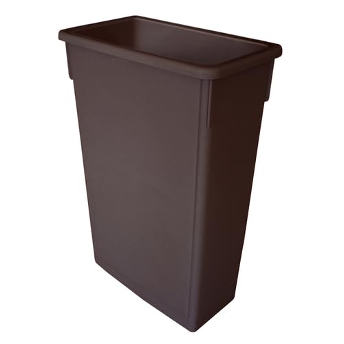 Image of A-to-Z Supply PLTC023B Trash Can, 23 Gallon, Rectangular, Flat Bottom, Durable, Plastic, Brown