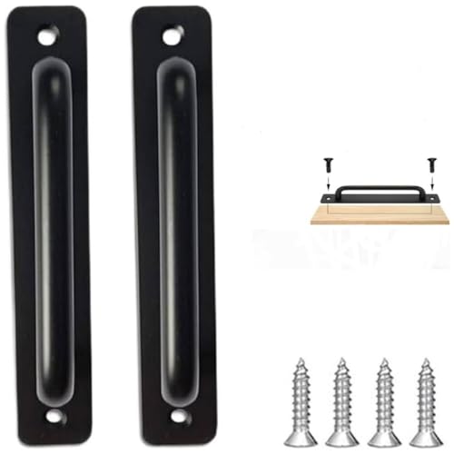 2個入アルミニウム合金 取っ手. 取り付けが簡単 .金属ドアハンドル.アルミニウム合金ドアノブ. 戸棚引きハンドル インテリア バスルーム 取手 引き戸開閉補助 合金 DIY 金具 窓/網戸/引き出し/戸棚/引き戸/窓用 ネジ付き. (black 148m