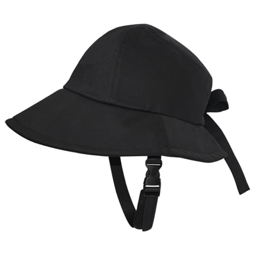 Casco da bicicletta con cinturino regolabile, cappello da ciclista a tesa larga con protezione UV, cappello parasole traspirante e sicuro con papillon, caschi da bici per ciclismo estivo da donna.