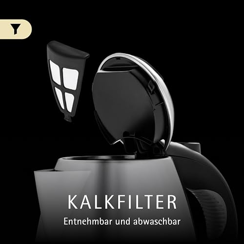 WMF Stelio Wasserkocher Edelstahl 1,7l, elektrischer Wasserkocher mit Kalkfilter, 2400 W, Wasserstandanzeige beleuchtet, Überhitzungsschutz, edelstahl matt silber – Bild 3