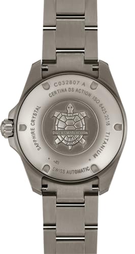Certina, Mens, DS Action Diver 38mm Powermatic 80, Titanium, Swiss Automatic, Watch, Anthracite, Titanium, 19, (C0328074408100)