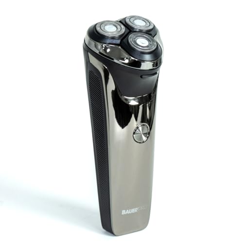 Bauer 38759 Men's Wet and Dry Rotary Shaver/Floating Triple Blades and Detachable Head/Cordless Function and USB Rechargeable