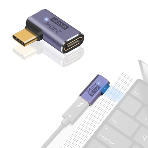 zalati USB Type-C Adapter 40Gbps with 90° Angle PD 240W Fast Charging