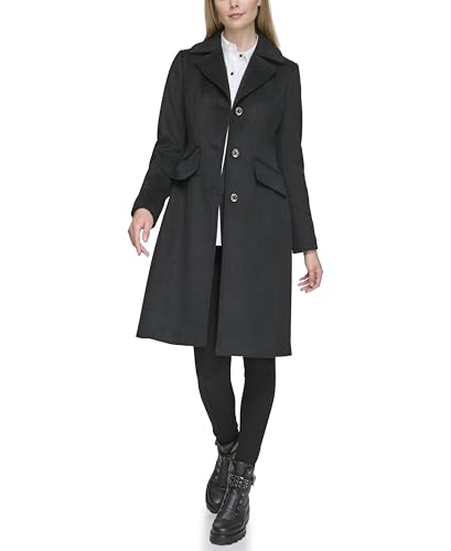 KARL LAGERFELD Women's Luxe Twill Classic Stitch Coat