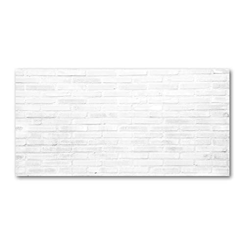 Fond de hotte verre trempé 100x50 cm blanc style brique pour crédence cuisine