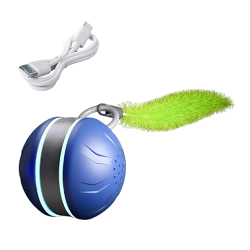 自動猫玩具,2速タイプC充電式スマートペットゲーム | 電気式 猫用玩具 しっぽ付き,メンタル刺激 狩猟シミュレーション スクラッチポスト クライミング フロアプレイ用