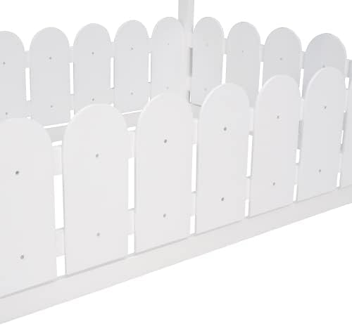 Miniatura 9 de Harper & Bright Designs Cama Montessori individual para niños, camas de piso de madera con rieles en forma de valla, cama de madera de tamaño