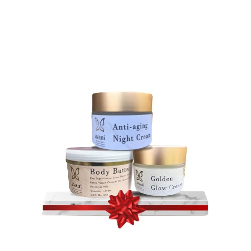 Avani Skincare Winter Care Combo - 50g Each (Pack of 3) | Anti - Aging Cream & Body Butter & Golden Glow Cream |Reduces Fine Lines & Wrinkles | Oil Free & Non Sticky Moisturizer |For All Skin Types-image-44