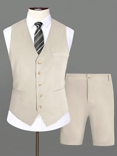 trajes para hombre elegantes Button Front Waistcoat & Suit Pants Without Shirt3