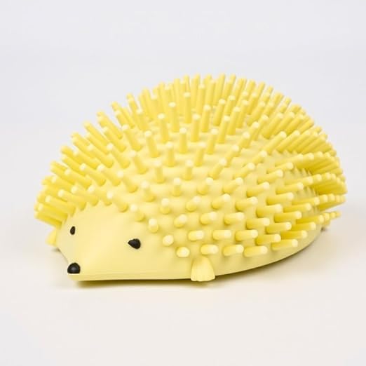 - Pet Itch Brush in Hedgehog Design – Soft Thermoplastic Rubber Self-Grooming Toy for Pets – Helps with Itchy Skin, Coat Care, Relaxation & Daily Massage Comfort (1 Pcs) (Yellow)