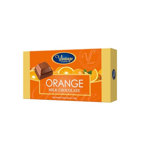 Image of Vintage Luxury Orange Milk Chocolate, 3.53 oz ℮ 100 g | Creamy Milk Chocolate with Natural Orange Flavour • Smooth & Velvety Luxury Chocolate for Gifting