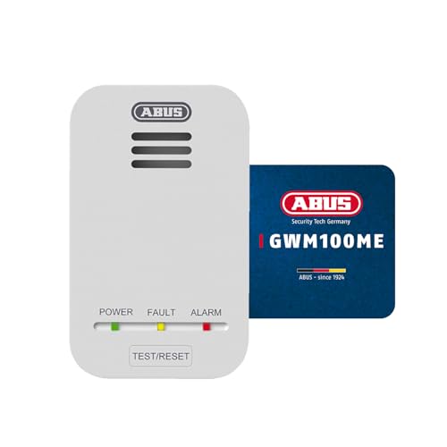 ABUS Gasmelder GWM100ME für Gasthermen - Erdgas (Methan) / Stadtgas - Alarmlautstärke 85 dB - weiß - 81443