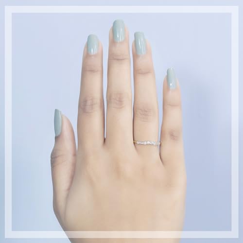 0.22 Cttw 14K Solid Gold Round & Baguette Cut Diamond Womens Anniversary Wedding Band 1/2