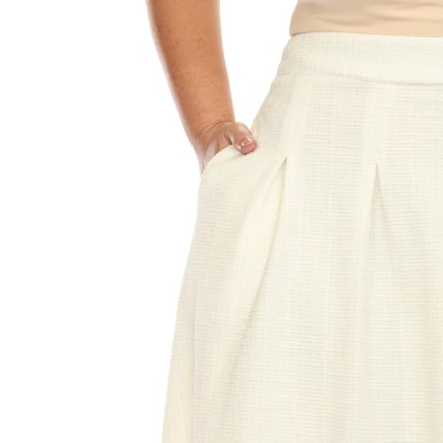 white mark Women's Plus Size Flared Tweed Skirt4