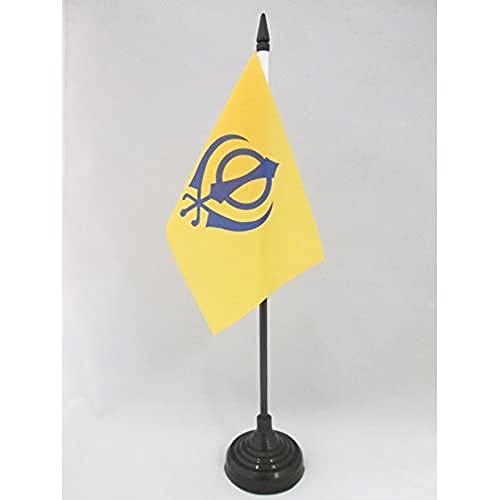 Az Flag Bandiera Da Tavolo Sikhismo 15X10Cm - Piccola Bandierina Religione Sikh 10 X 15 Cm