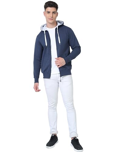 Image of Scott International Men's Solid Cotton Hoodies for Men, Trendy and Comfortable Sweatshirts for Men, Stylish Winter Wear with Hood and Pockets, Fashionable Hooded Sweatshirts