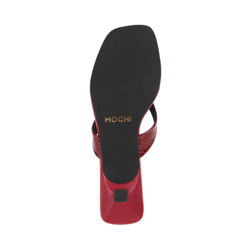 Image of Mochi Women Faux Leather Slip-on Heeled Sandal