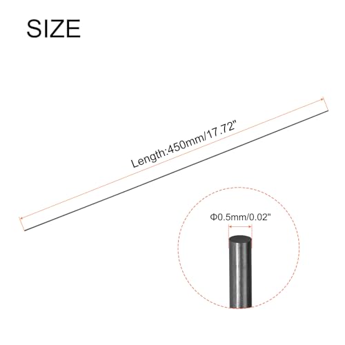Meccanixity MEA240116EE000764 Carbon Fiber Rod, 0.5Mm X 450Mm Carbon Rod Bar thumb #1