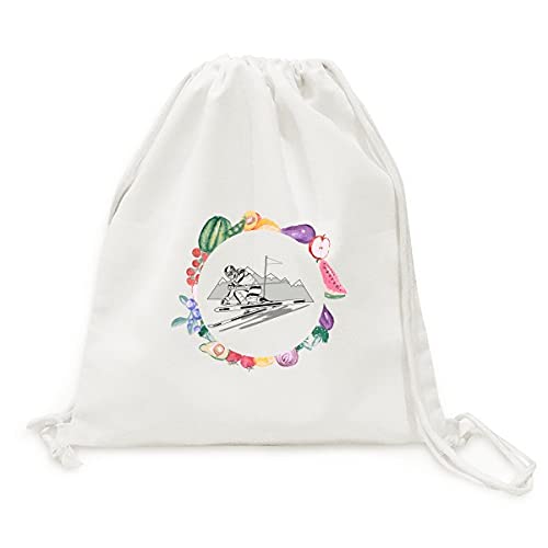 Sac en tissu pliable à sangle robuste illustration ski de fond noir