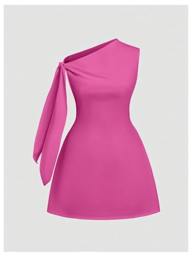 Image of SOLY HUX Women's Mini Dress Off The Shoulder Sleeveless Tie Shoulder A Line Flared Party Dresses