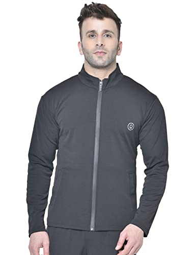 Image of CHKOKKO Men Polyester Winter Sports Gym Track Zipper Stylish Standard Length Jacket