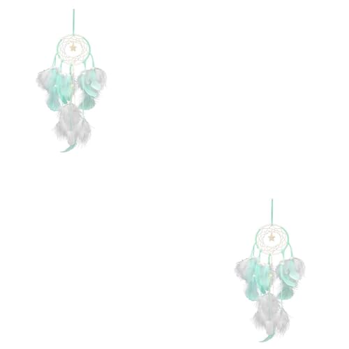 LOGOFUN 2PCS Dream Catcher Wall Decorations Dreamcatchers with Lights LED Handmade Feather Dream Catcher for Wedding Home Decor