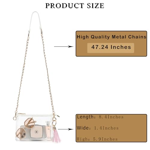 Image of YGR Womens Clear Bag for Stadium Events PVC Small Crossbody Purse for Concert, Party Sports Stadium Approved Present