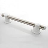 Standard Smartbar Brushed Stainless Steel Bar with White Mounts and White Dome Bar Caps. Includes 2 Fastener Kits for Wood Studs FK1001 (16 inch)