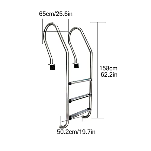 Escalera para piscina de acero inoxidable 3 peldaños miniatura 3