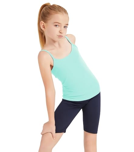 Image of Dreammonkey Girl's Full Sleeveless Camisole Tank Tops Kids Comfort Breathable Dance Tank Tops(Ages 2T-14Years)