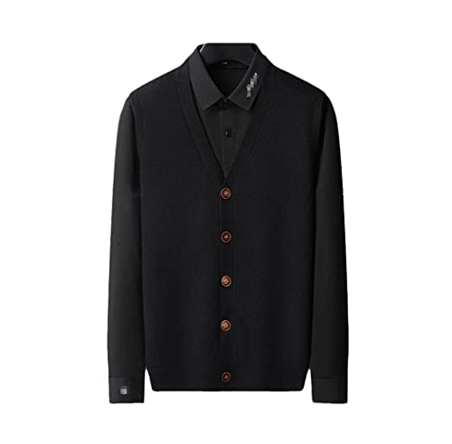 Pull en tricot pour homme KEHAIOO contre le froid hivernal vêtement noir M