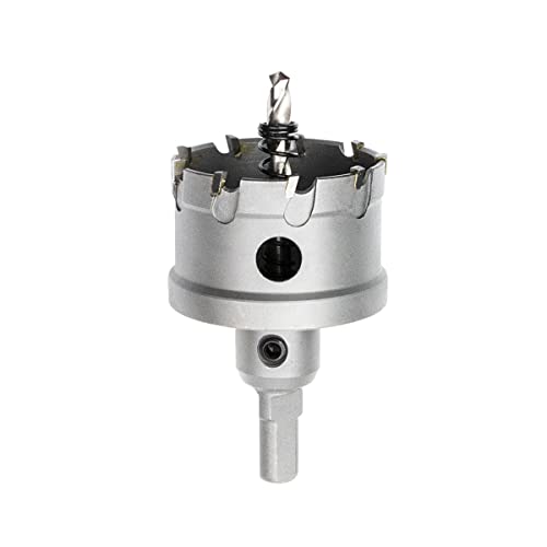 Meccion Lochsäge Hartmetall-Bohrer, Hochwertiger TCT Metall Lochsäge Bohrer für Edelstahl, Eisen, Legierung, Holz, Kunststoff (50mm)