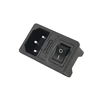 Electronic Spices Pack Of 2 IEC Power Entry Module Male 3 Position, 250VAC, 15 Amp Switch/Fuse Straight,