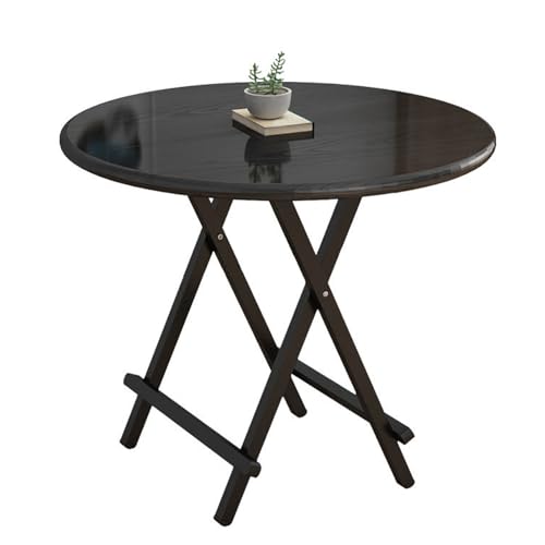 Dining Table, Folding Tables, Living Room Study Desk, Multi-Purpose Indoor Outdoor Foldable Wood Table A280 (Y Black, 60X60X55CM)