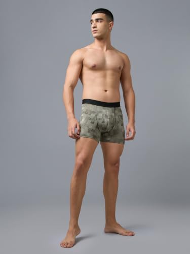 Image of TECHNOSPORT Men's Colorblock Trunks Underwear with ElastoLITE 4 Way Stretch Lightweight Breathable Moisture Wicking Soft Anti Odour Anti Microbial Comfort Fit Boxer Briefs Innerwear for Men