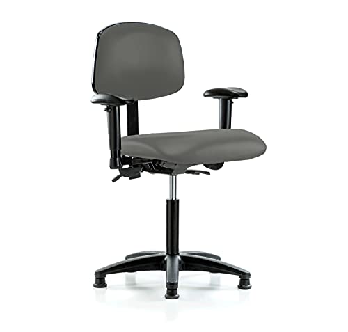 Image of Perch Task Chair with Glides, Medium Bench Height 20 inch-27 inch, Charcoal Vinyl