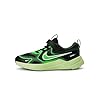 Nike Little Kid's Cosmic Runner Road Running Shoes, Black/White-Light Liquid Lime-Fir, 3Y