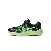 Nike Little Kid's Cosmic Runner Road Running Shoes, Black/White-Light Liquid Lime-Fir, 3Y