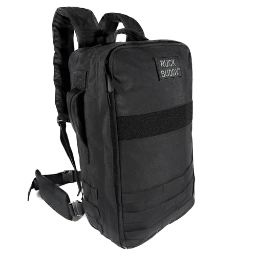 RuckBuddy Rucking Backpack – Tactical Military Rucksack with Weight Plate Pockets, Removable Hip Belt, and Padded Straps for Training & Fitness