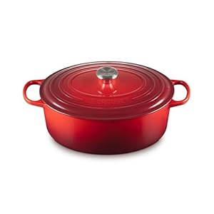 Le Creuset Enameled Cast Iron Signature Oval Dutch Oven, 8 qt., Cerise
